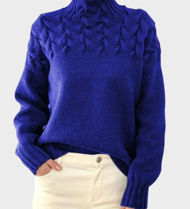 Anja - Naiste villane pullover kõrge kaelusega
