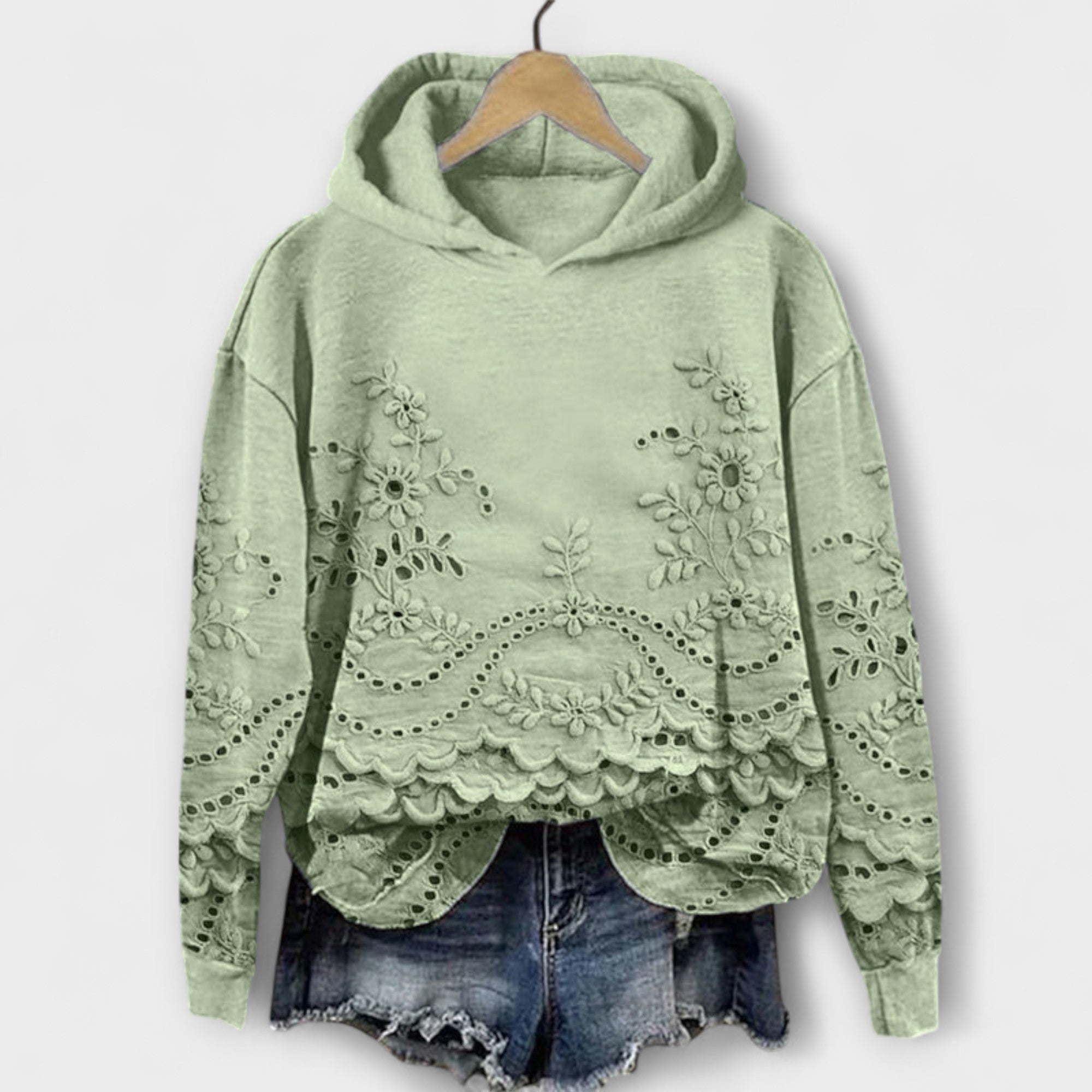 Grace – Vintage Kapuutsiga Särk Lilleseemnete Motiiviga