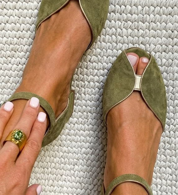 Olivia | Elegantsed sandaalid salveirohelises värvitoonis