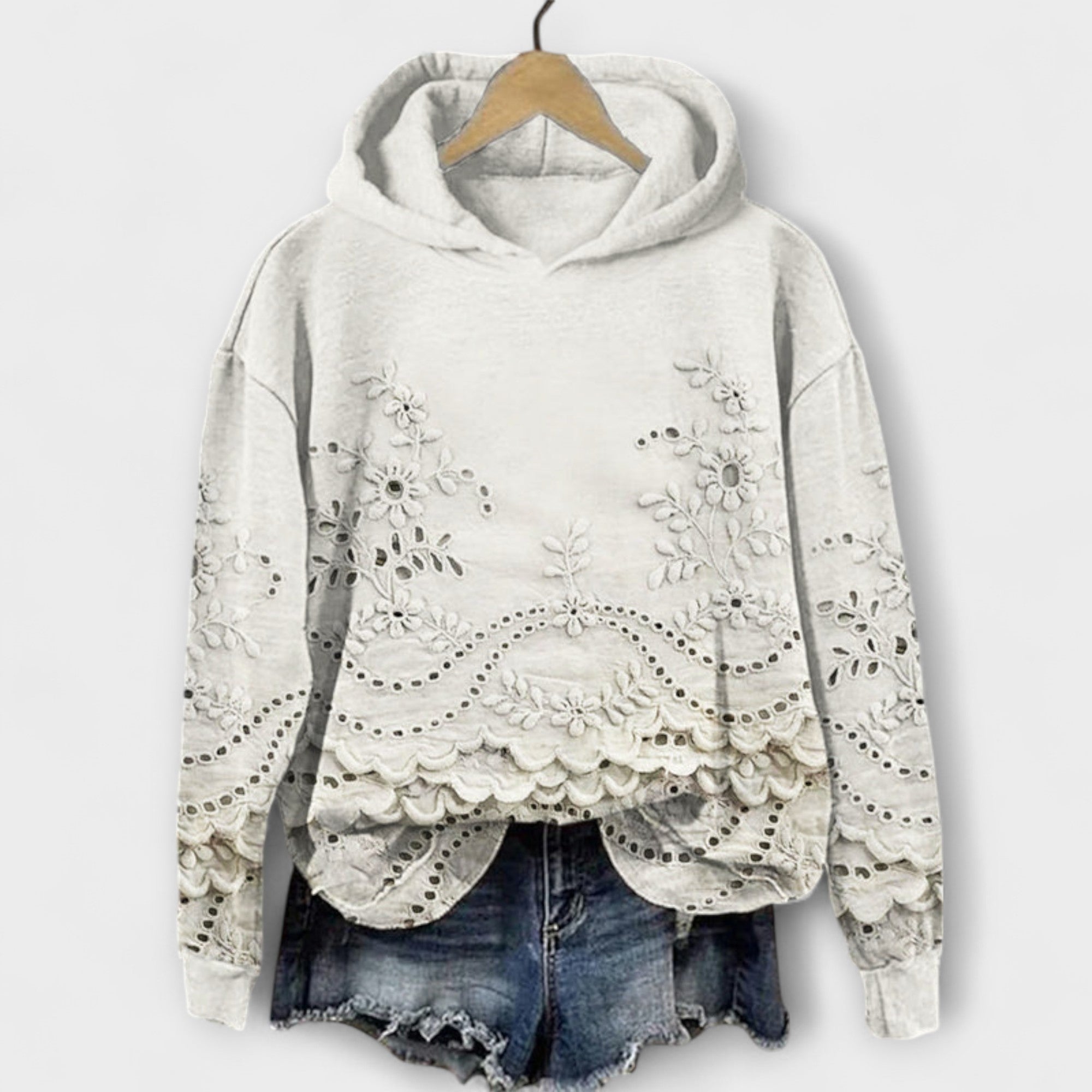 Grace – Vintage Kapuutsiga Särk Lilleseemnete Motiiviga