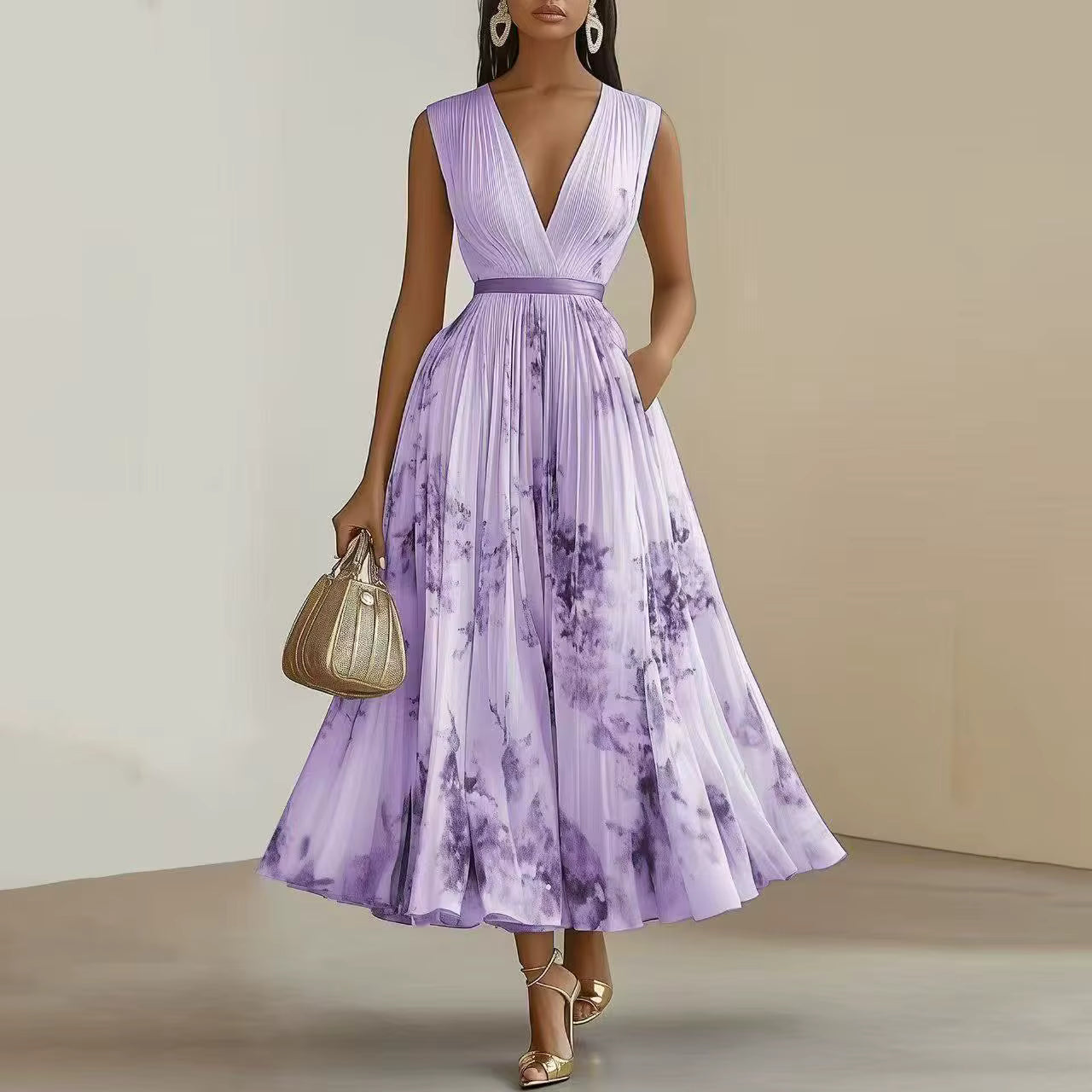 Rowella | Elegantne Pleeditud Maxi Kleid