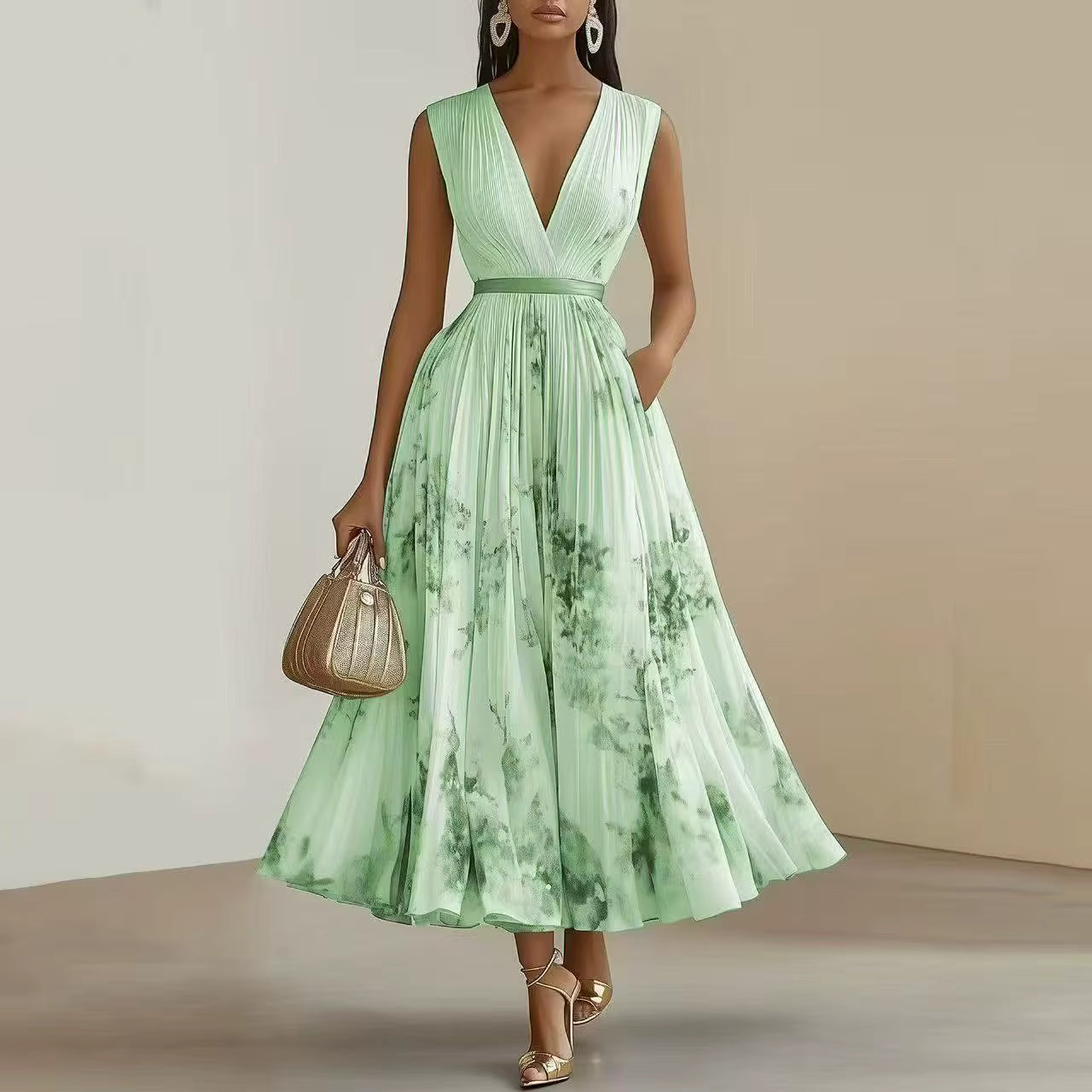 Rowella | Elegantne Pleeditud Maxi Kleid