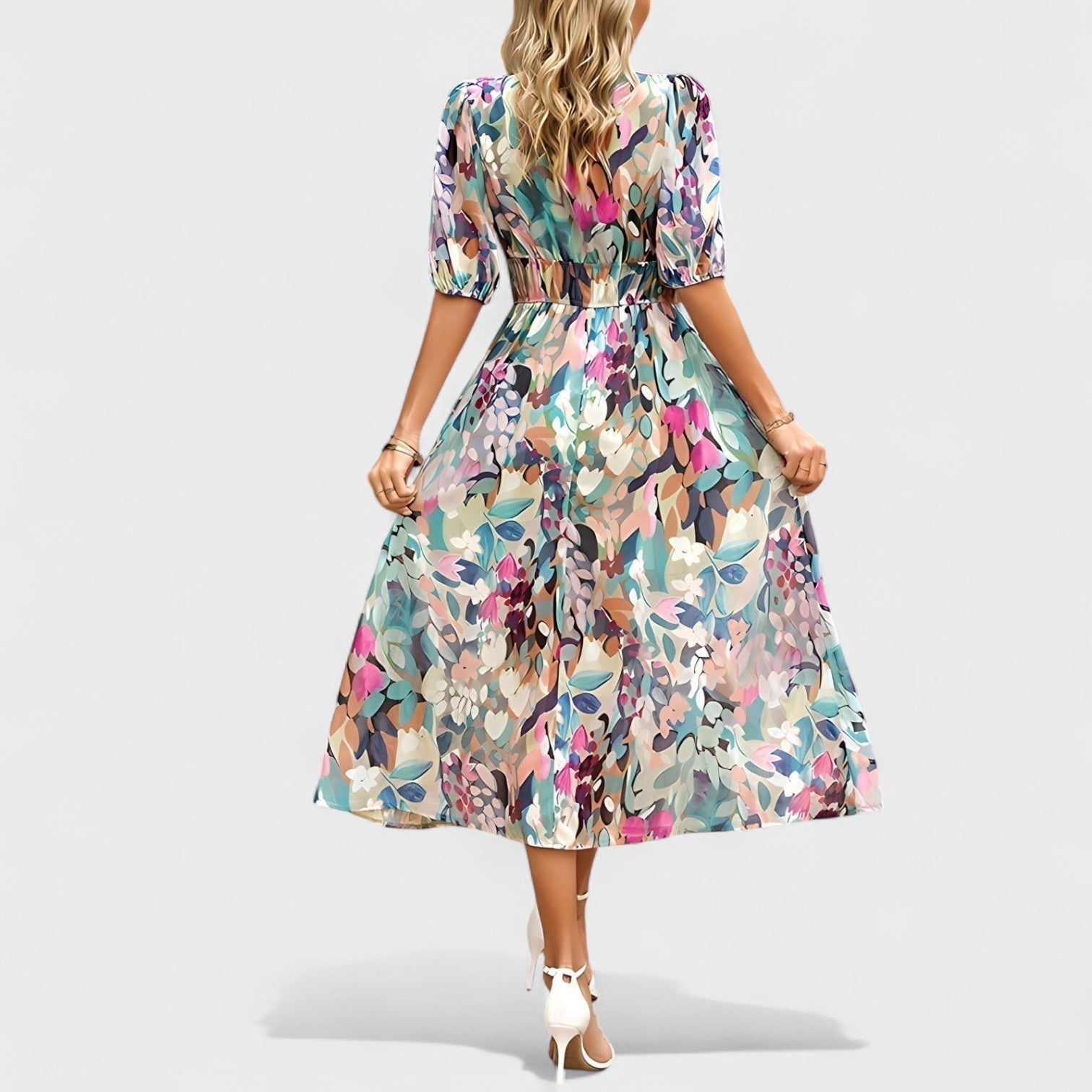 Clara – Elegantne Lilleline Midi Kleid