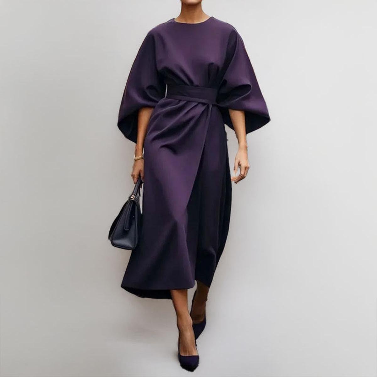 Eldra | Siidise Tunde Batwing Varrukaga Maxi Kleit