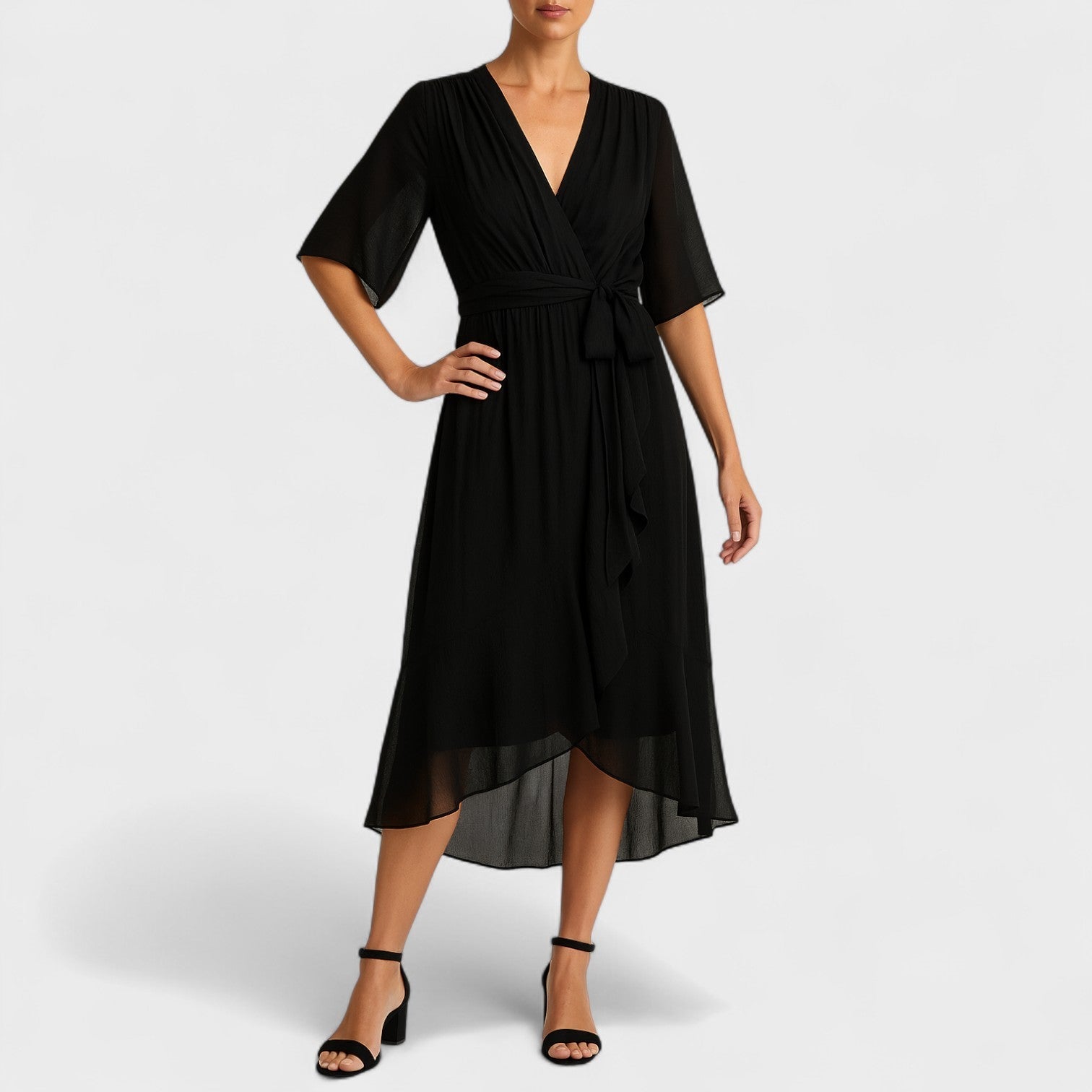 Yalina - Elegantne kleit kohandatava vöökoha ja vööga
