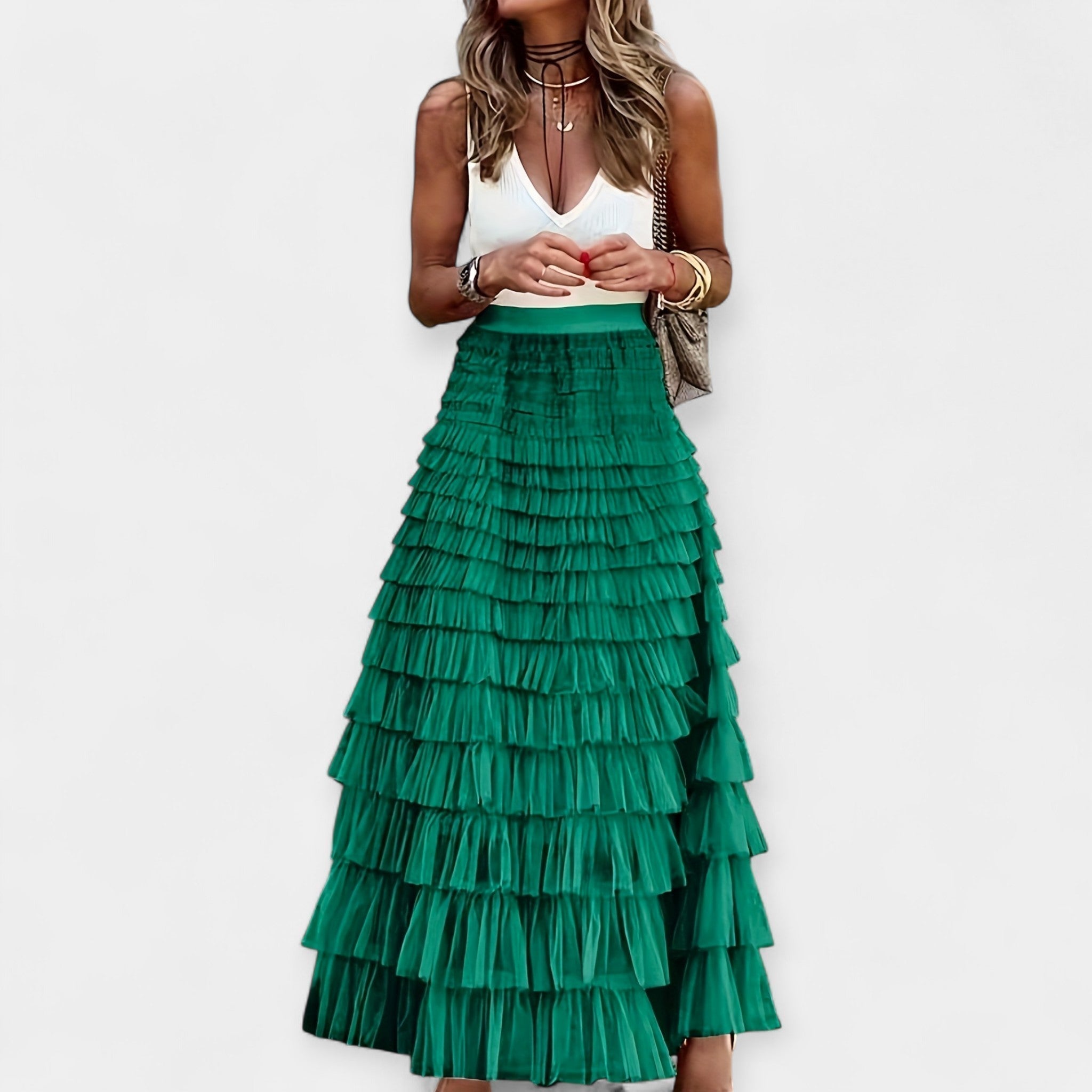 Avatud Silmaga Satiinviimistlusega Boho Seelik
