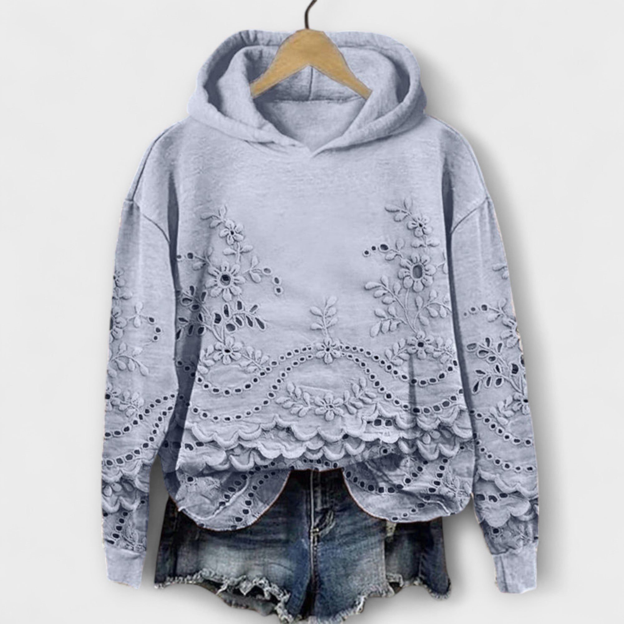 Grace – Vintage Kapuutsiga Särk Lilleseemnete Motiiviga